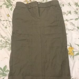 Army Green Long Pencil Skirt